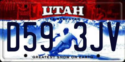 UT license plate D593JV