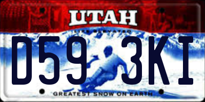 UT license plate D593KI