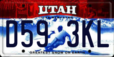 UT license plate D593KL