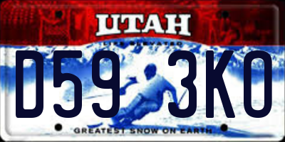 UT license plate D593KO
