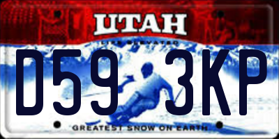 UT license plate D593KP