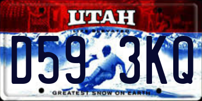 UT license plate D593KQ