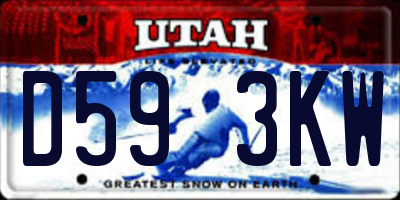 UT license plate D593KW
