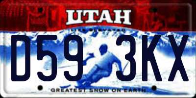 UT license plate D593KX