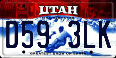 UT license plate D593LK