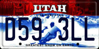 UT license plate D593LL