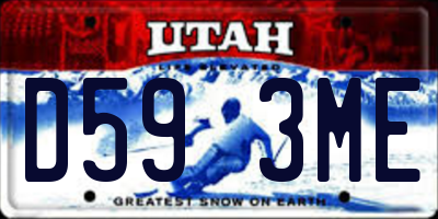 UT license plate D593ME