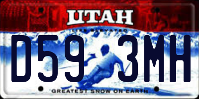 UT license plate D593MH