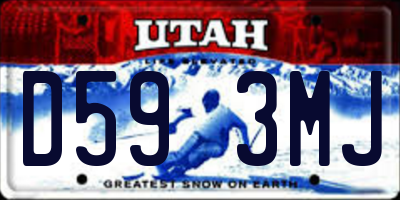 UT license plate D593MJ