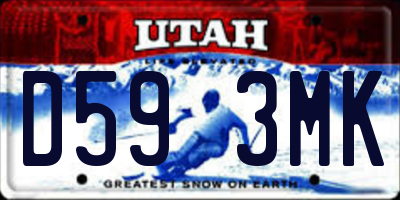 UT license plate D593MK