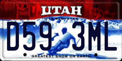 UT license plate D593ML