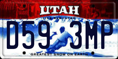 UT license plate D593MP
