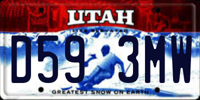 UT license plate D593MW