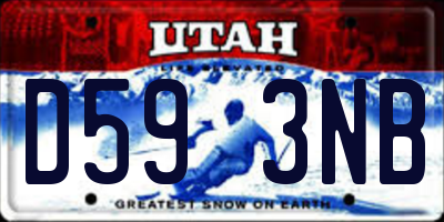 UT license plate D593NB