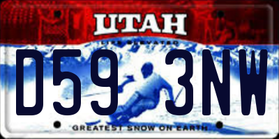 UT license plate D593NW