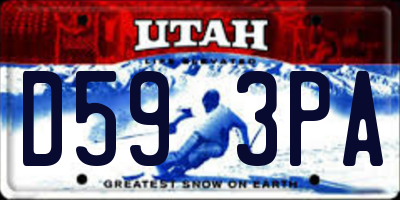UT license plate D593PA
