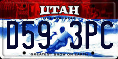 UT license plate D593PC