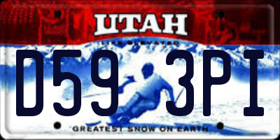 UT license plate D593PI