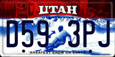 UT license plate D593PJ