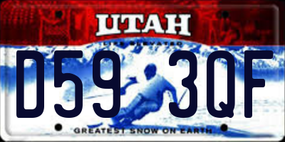 UT license plate D593QF