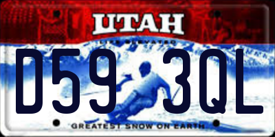 UT license plate D593QL