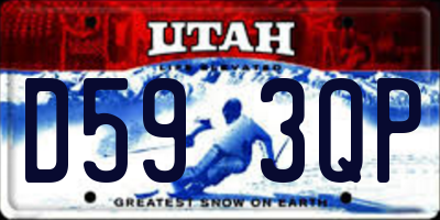 UT license plate D593QP