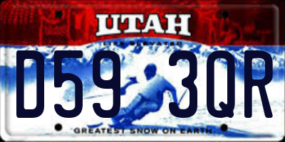 UT license plate D593QR