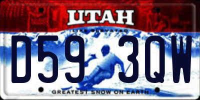 UT license plate D593QW