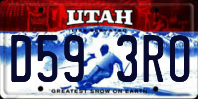 UT license plate D593RO