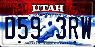UT license plate D593RW