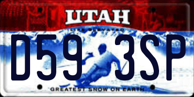 UT license plate D593SP