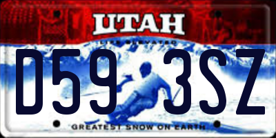 UT license plate D593SZ
