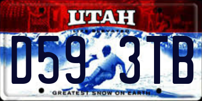 UT license plate D593TB