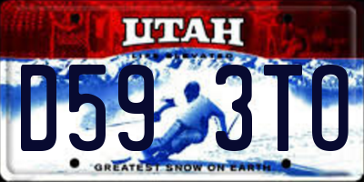 UT license plate D593TO