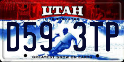 UT license plate D593TP