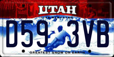 UT license plate D593VB