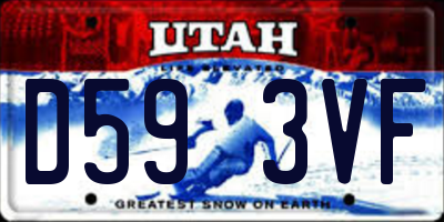 UT license plate D593VF