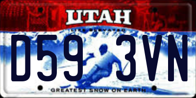 UT license plate D593VN