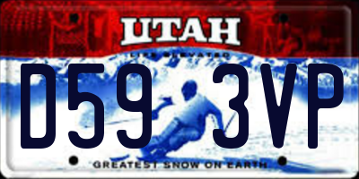 UT license plate D593VP