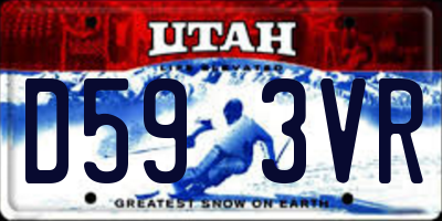 UT license plate D593VR
