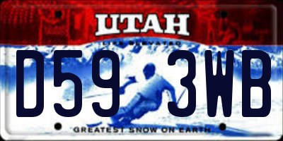 UT license plate D593WB