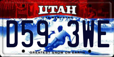 UT license plate D593WE