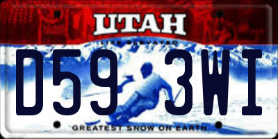 UT license plate D593WI