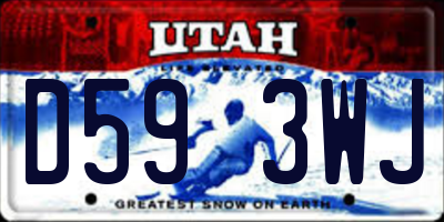 UT license plate D593WJ