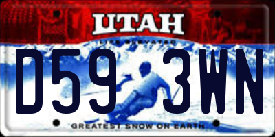 UT license plate D593WN