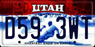 UT license plate D593WT