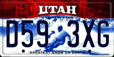 UT license plate D593XG