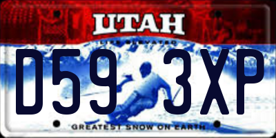 UT license plate D593XP