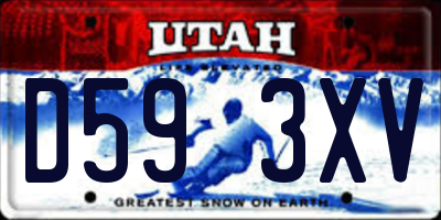 UT license plate D593XV