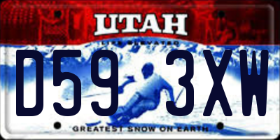 UT license plate D593XW